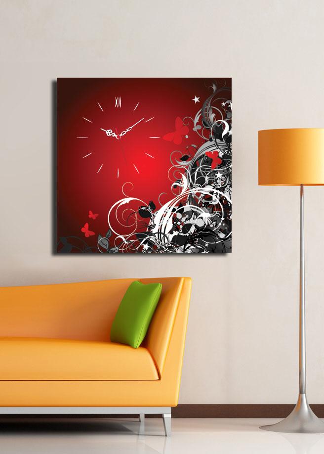 Zidni sat Wallity 45x45 Šareni