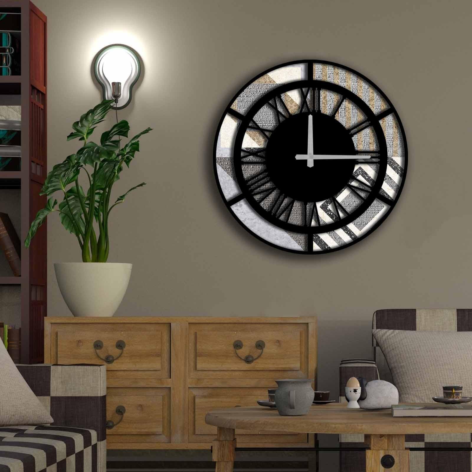 Zidni sat Wallity MDF 50cm šareni