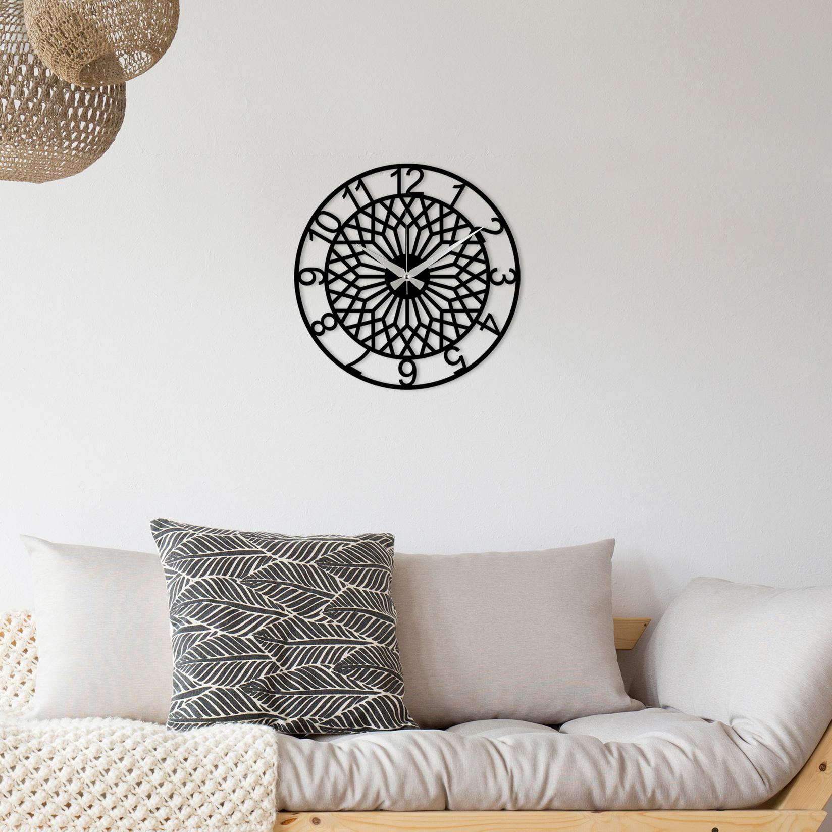 Zidni sat Wallity 48x48cm Crni