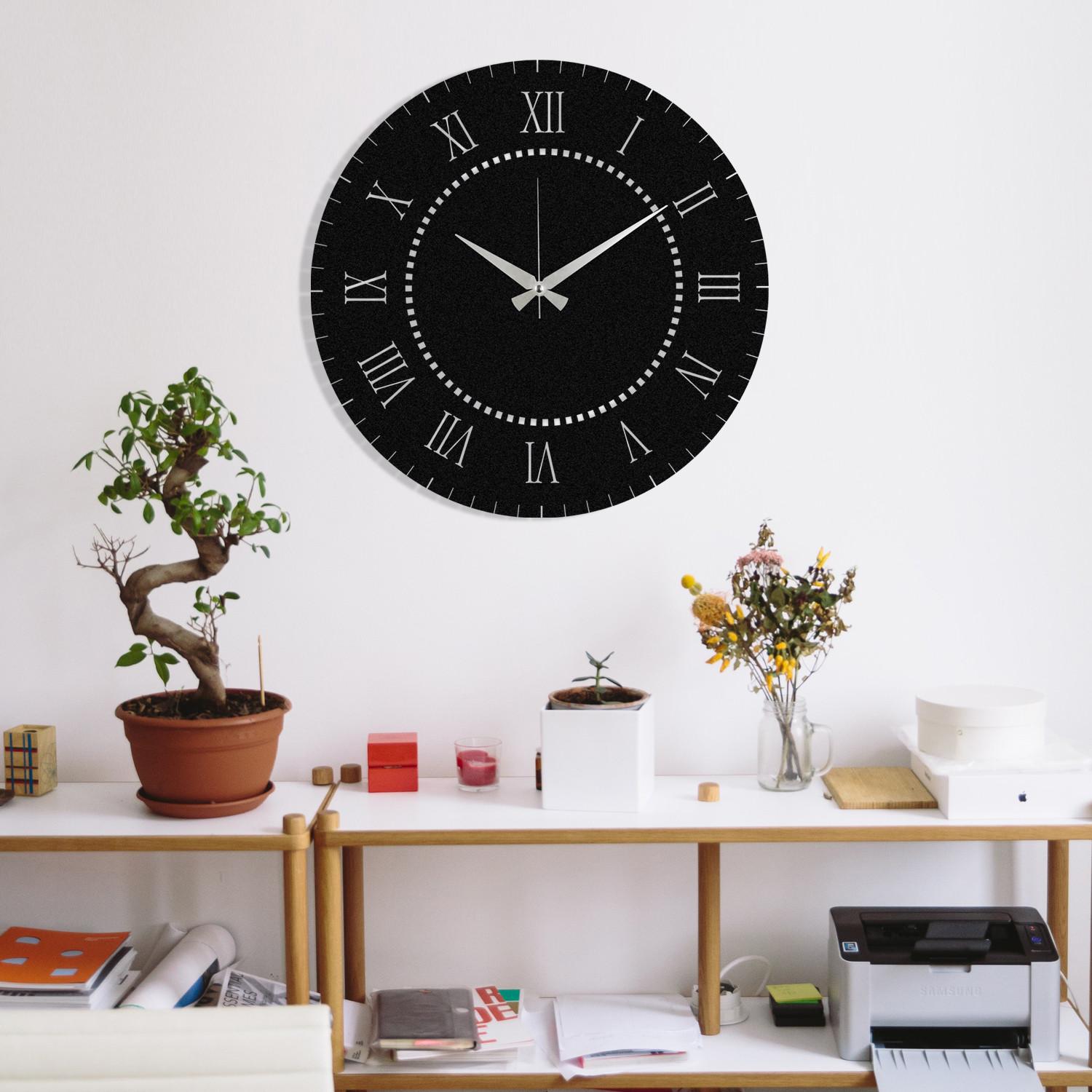 Zidni sat Wallity 48x48cm Crni