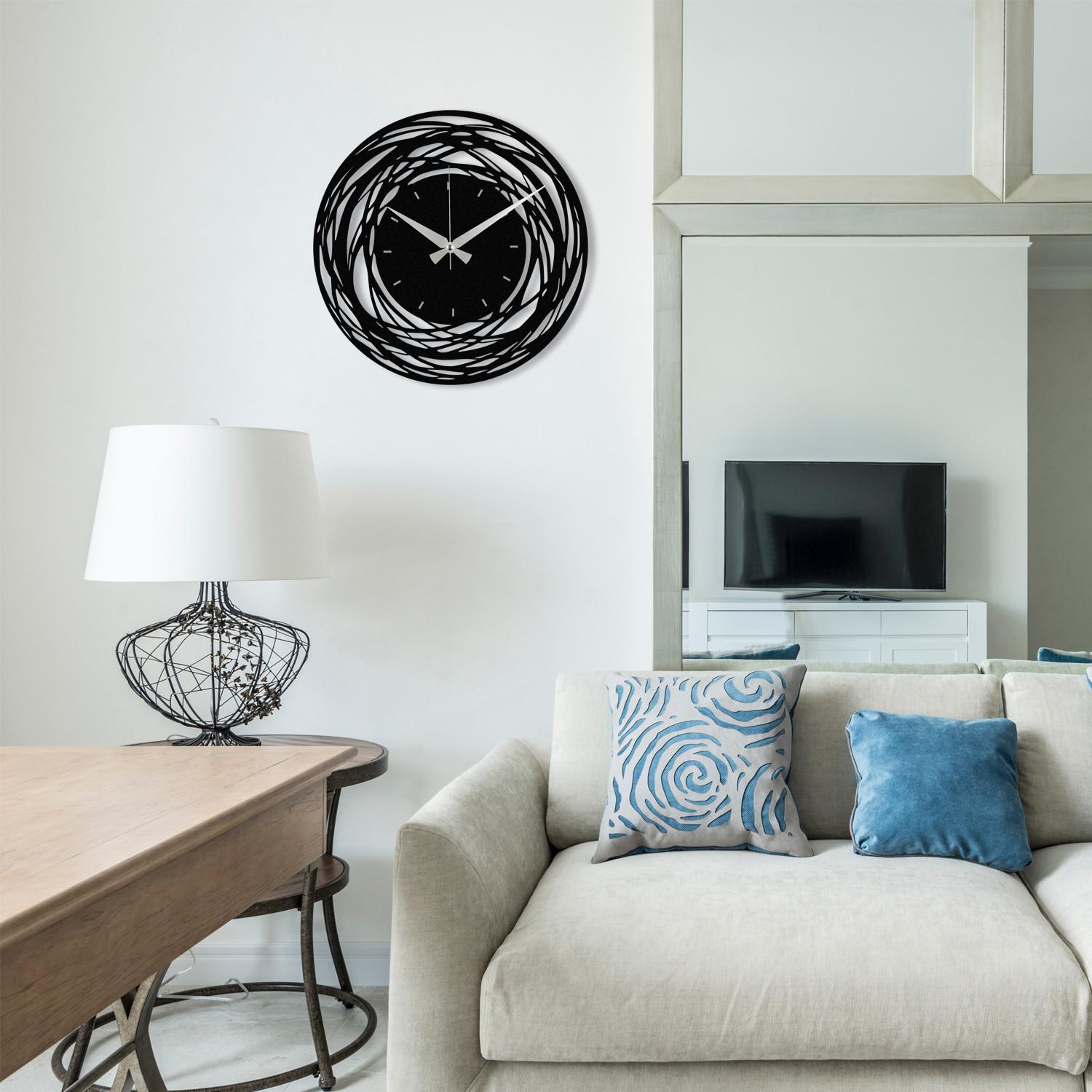 Zidni sat Wallity 48x48cm Crni