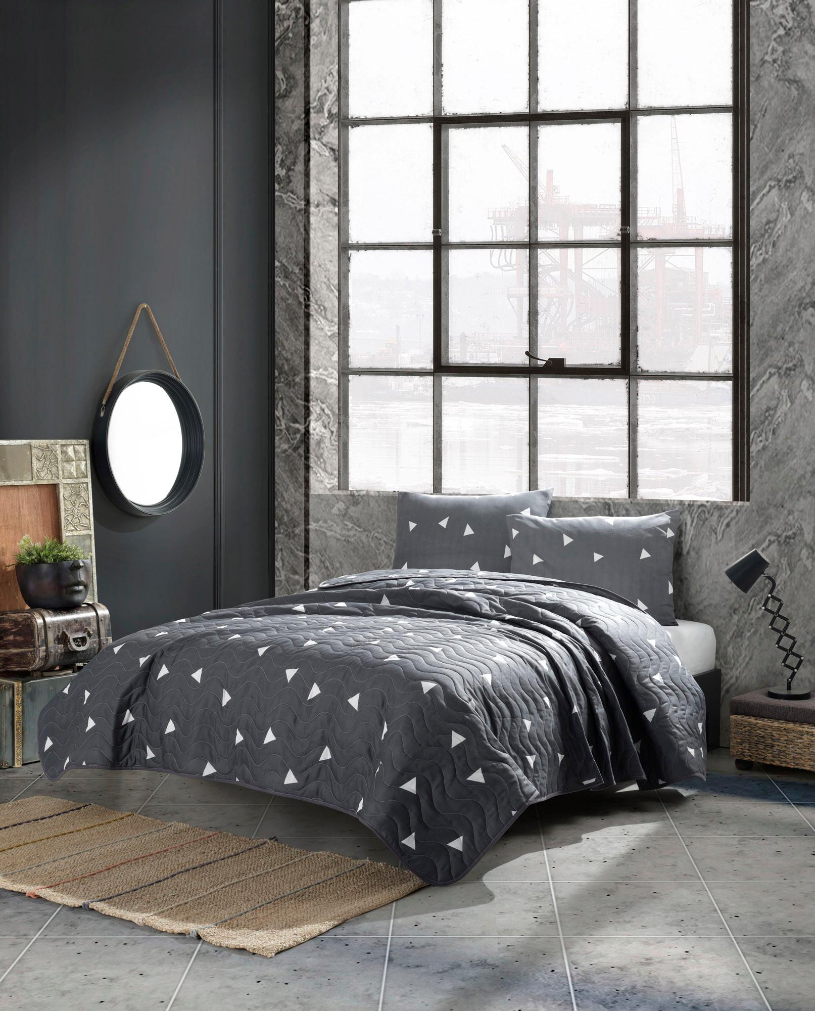 L'essentiel Maison Prekrivač za francuski krevet 155x200cm Sivo-bijeli