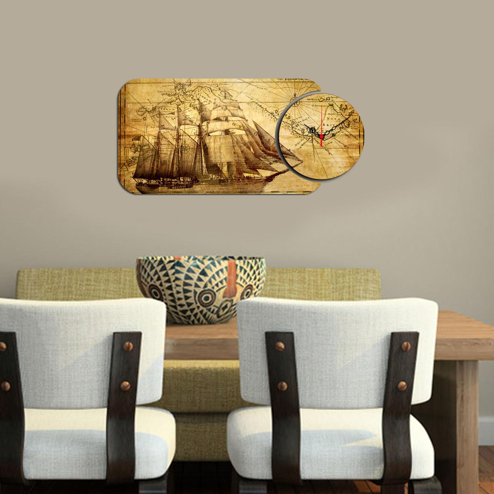 Wallity MDF zidni sat u 2 dijela, šareni