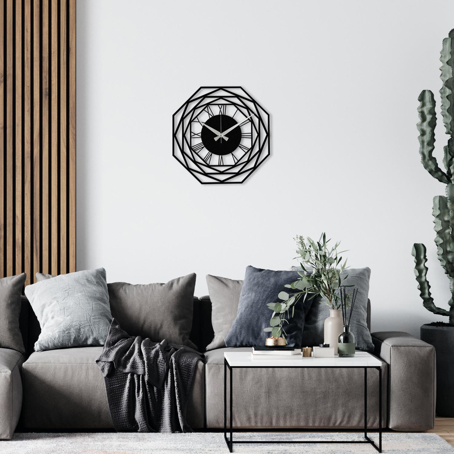 Zidni sat Wallity 48x48cm Crni