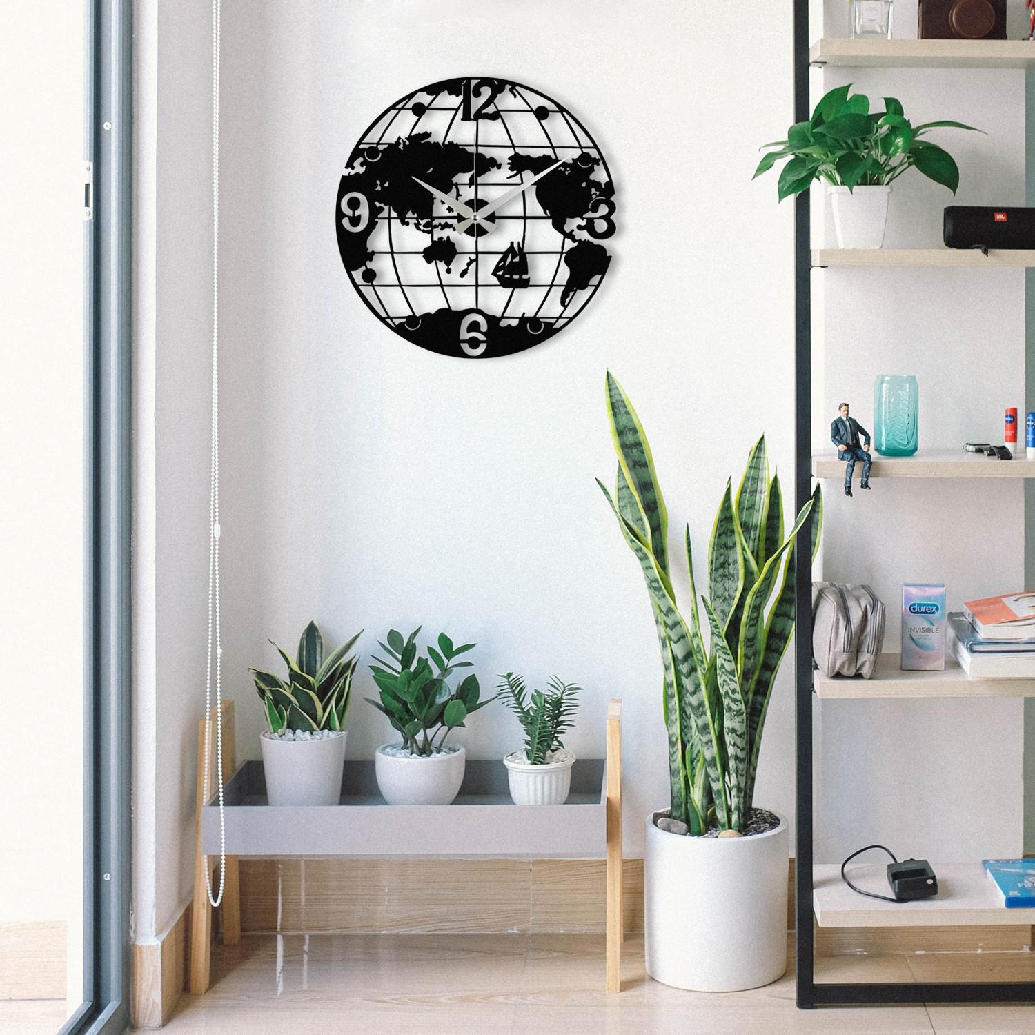 Zidni sat Wallity 48x48cm Crni