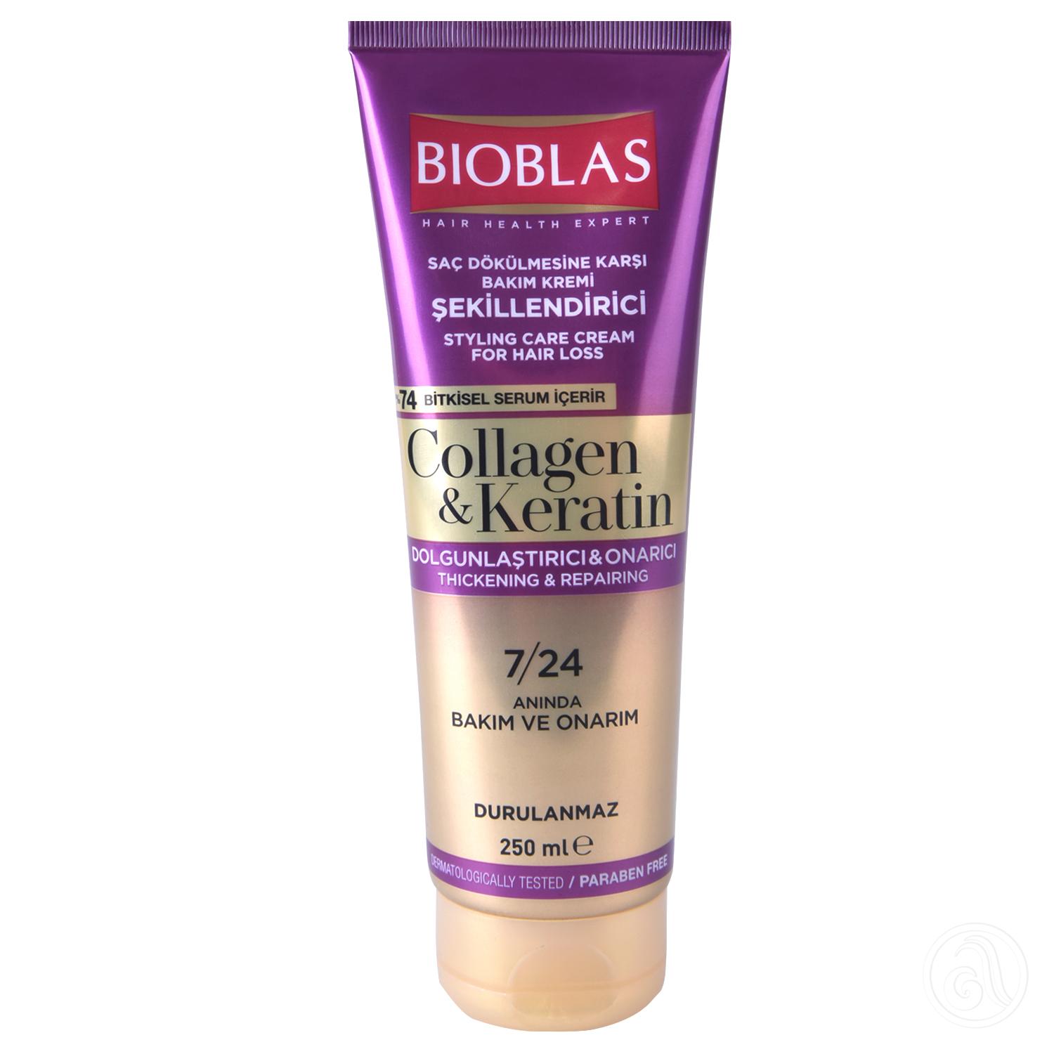 BIOBLAS krema za stilizovanje kose s kolagenom i keratinom 250ml