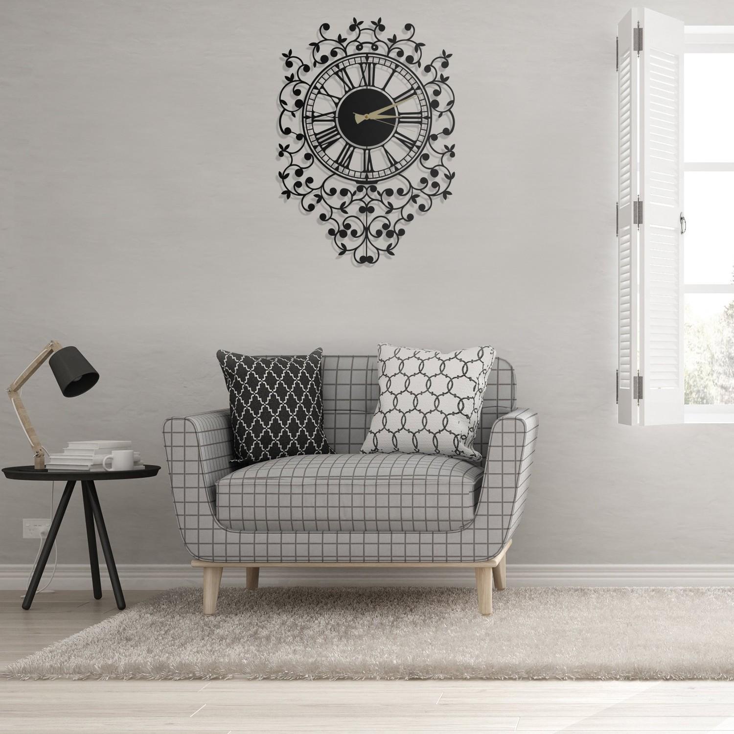 Zidni sat Wallity 50x70cm Crni