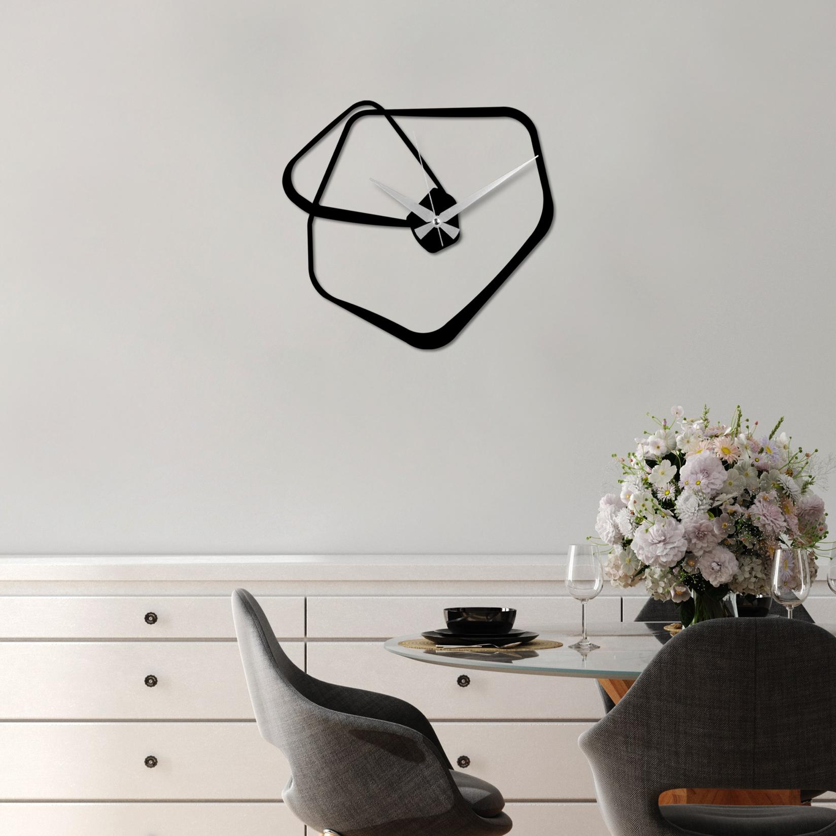 Zidni sat Wallity 49x45cm Crni