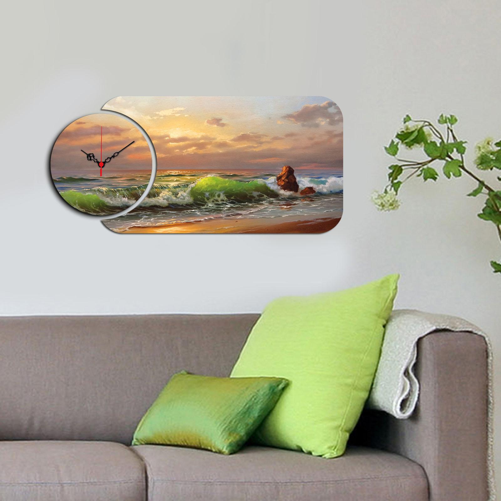 Wallity MDF zidni sat u 2 dijela, šareni