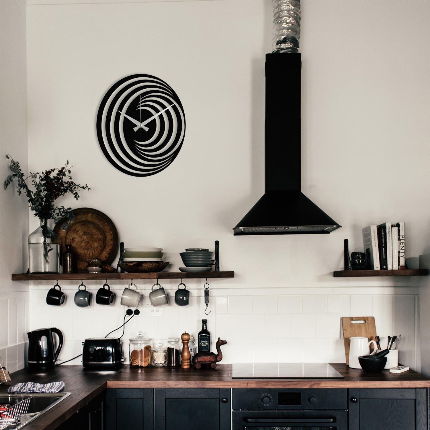 Zidni sat Wallity 48x48cm Crni