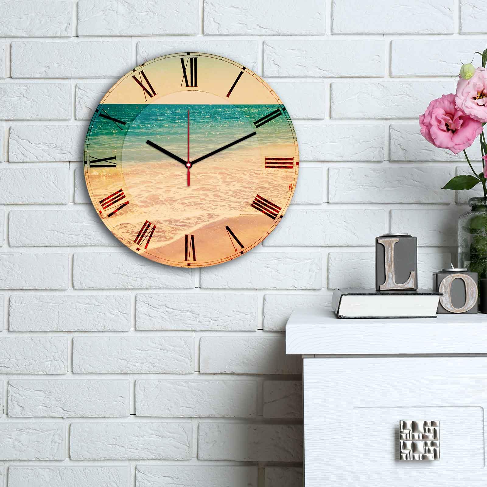 Zidni sat Wallity MDF 30cm šareni