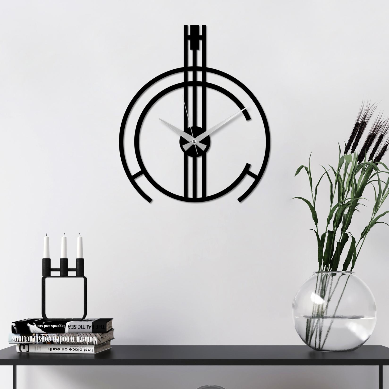 Zidni sat Wallity 49x38cm Crni