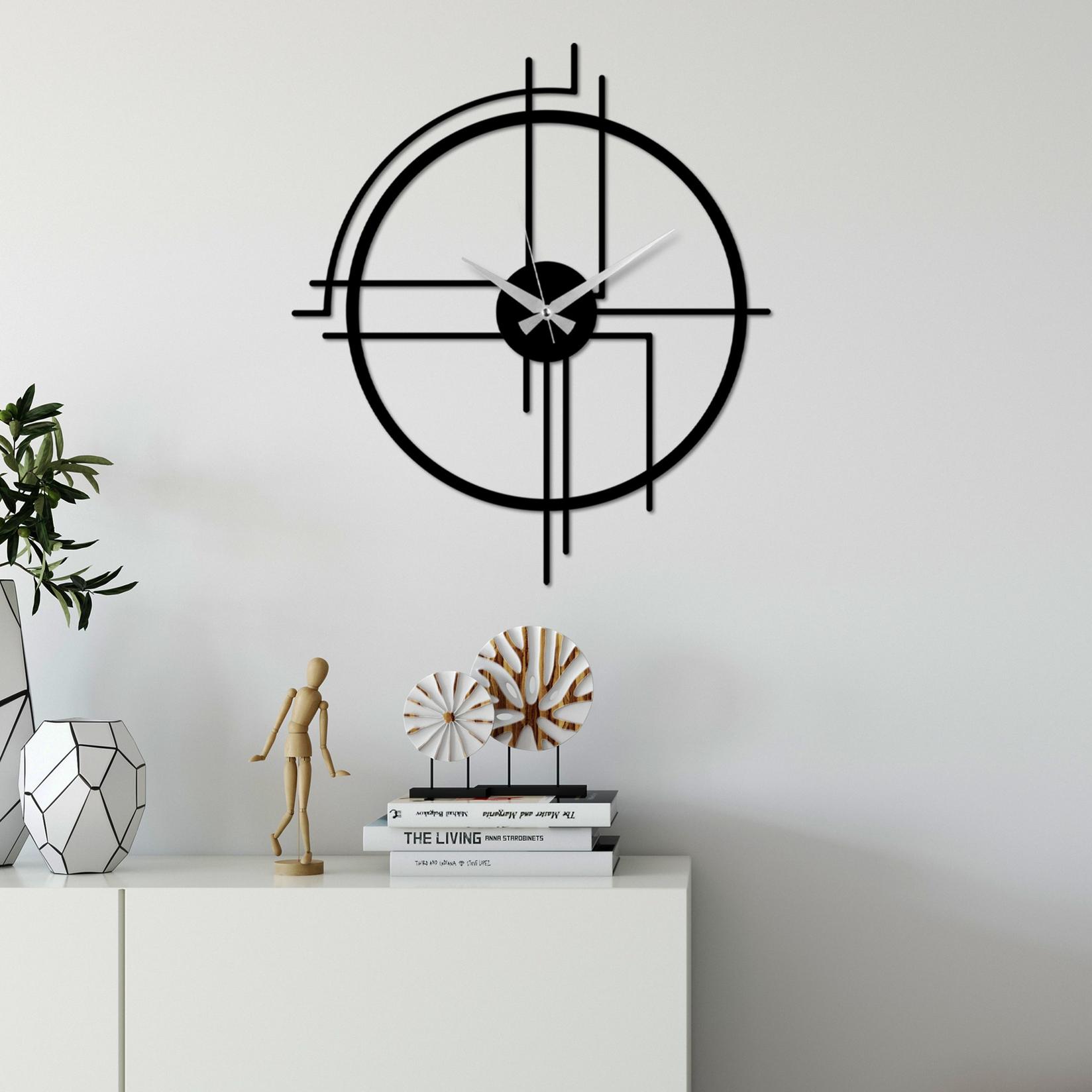 Zidni sat Wallity 49x43cm Crni