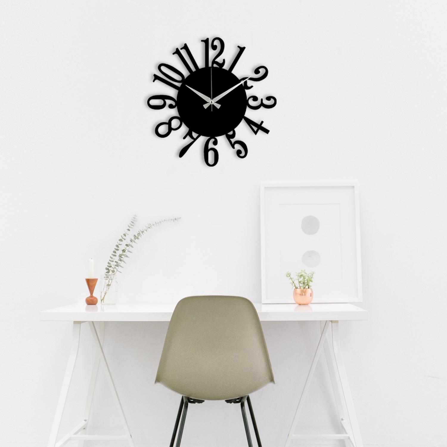 Zidni sat Wallity 48x48cm Crni
