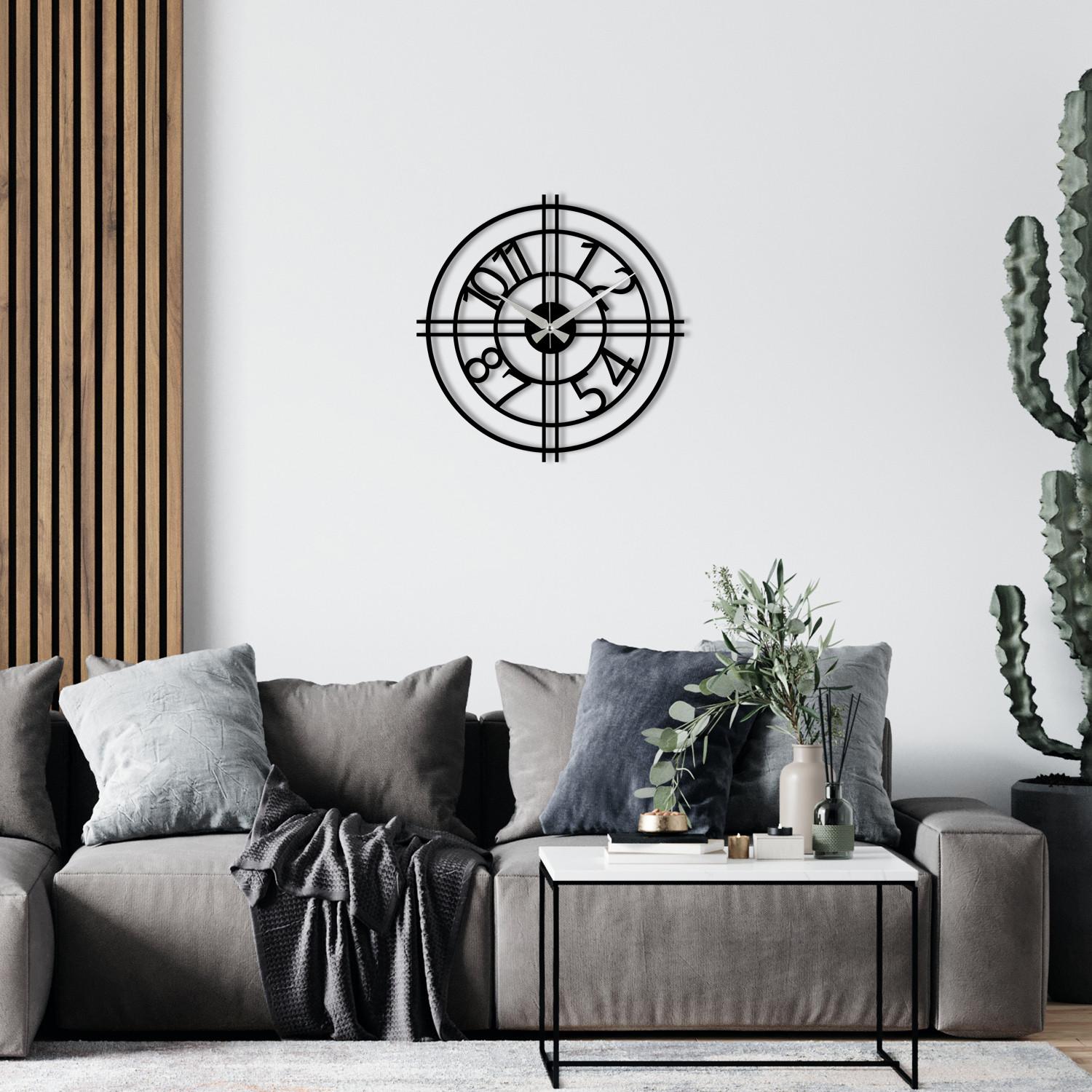 Zidni sat Wallity 48x48cm Crni