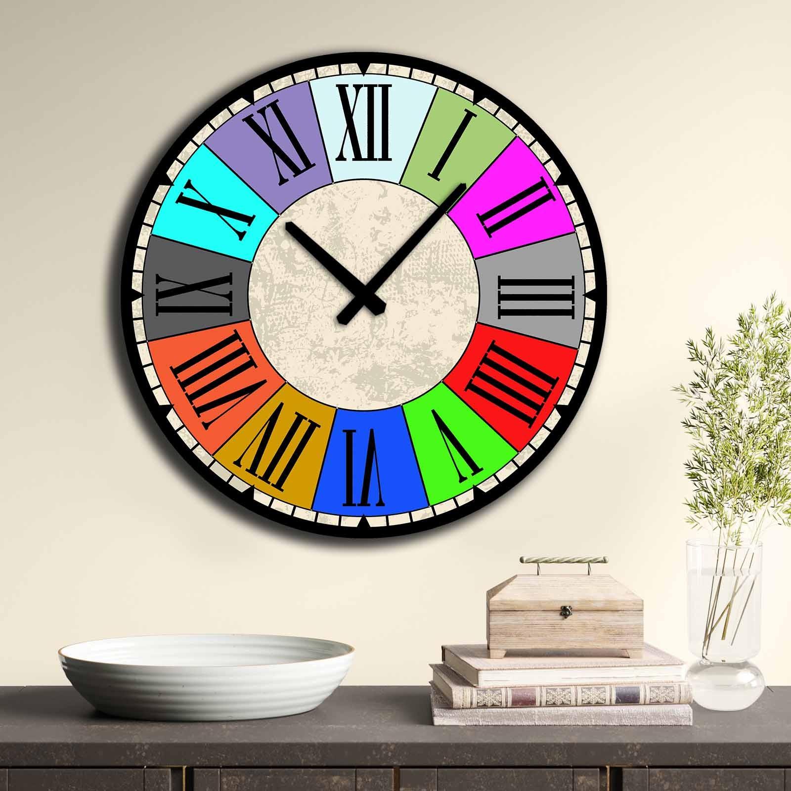 Zidni sat Wallity MDF 50cm šareni