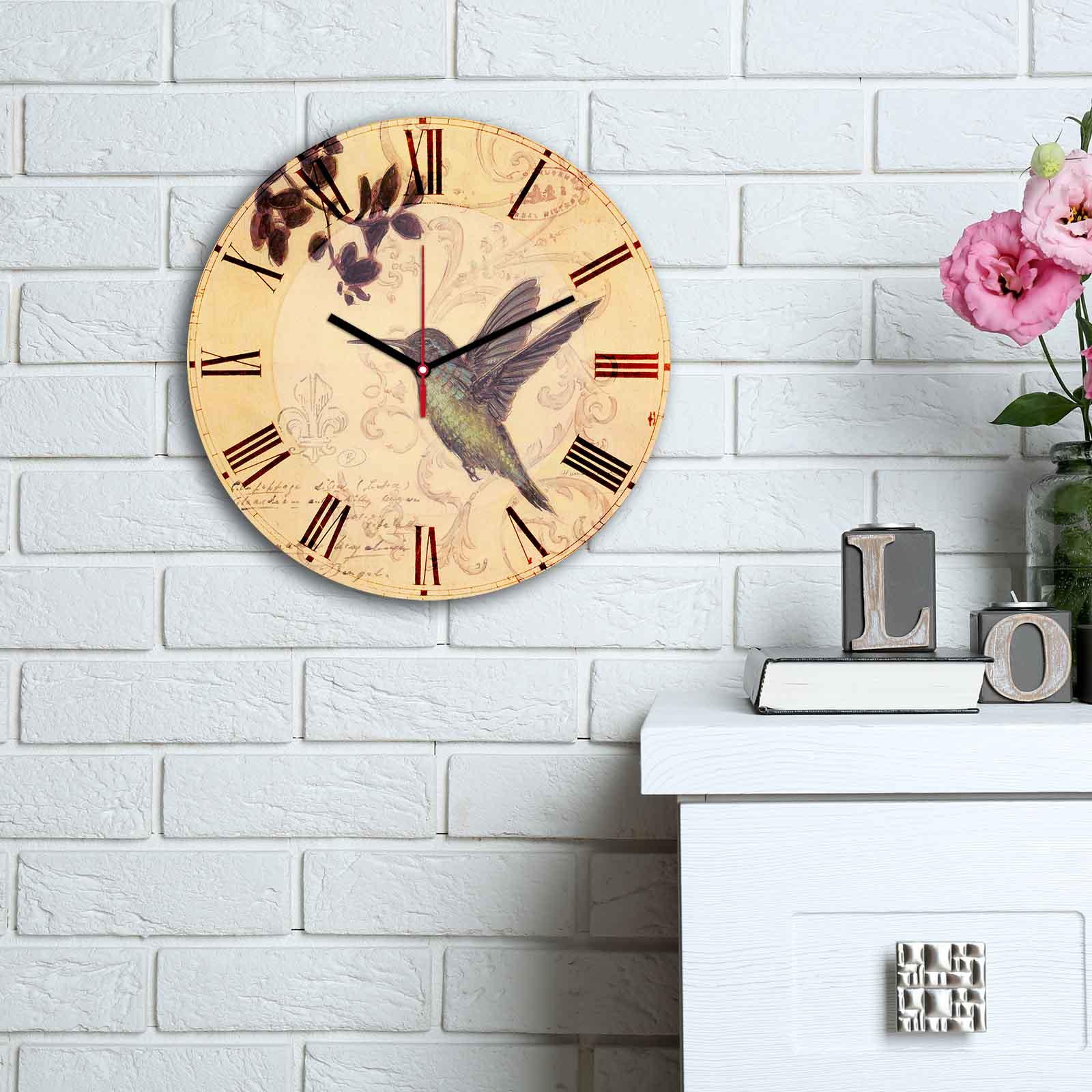 Zidni sat Wallity MDF 30cm šareni