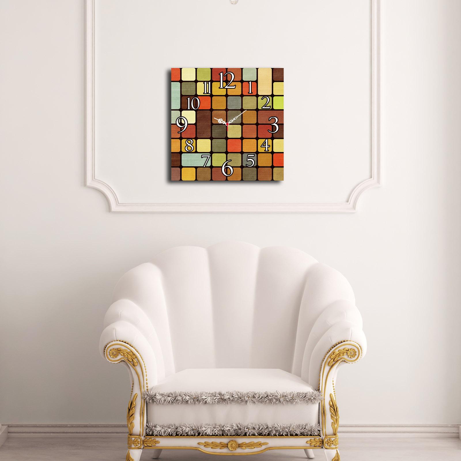 Zidni sat od MDF-a Wallity 40x40cm, šareni