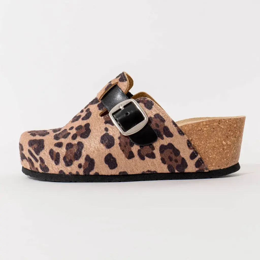 Vesna Ženske klompe na petu, Leopard, Smeđe