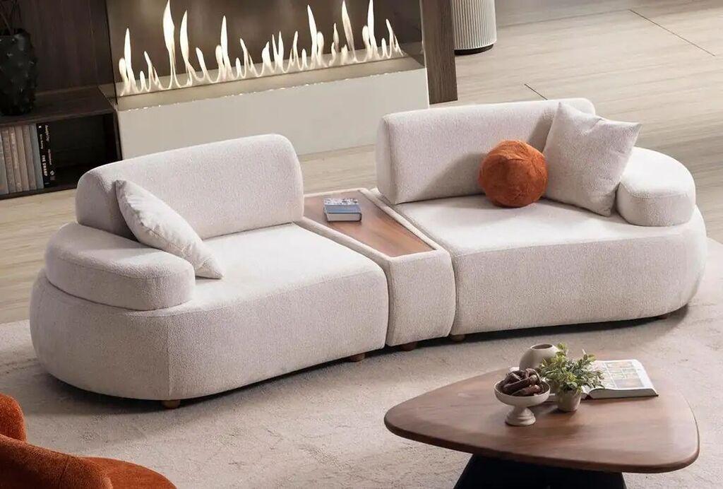 Atelier del Sofa Set namještaja za dnevni boravak, 2 dijela, krem