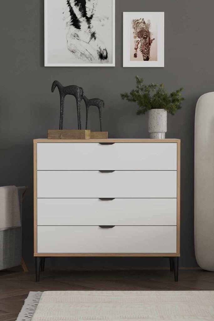 Hanah Home Komoda s ladicama Arden 4, 90 x 88 x 40 cm, Bijela