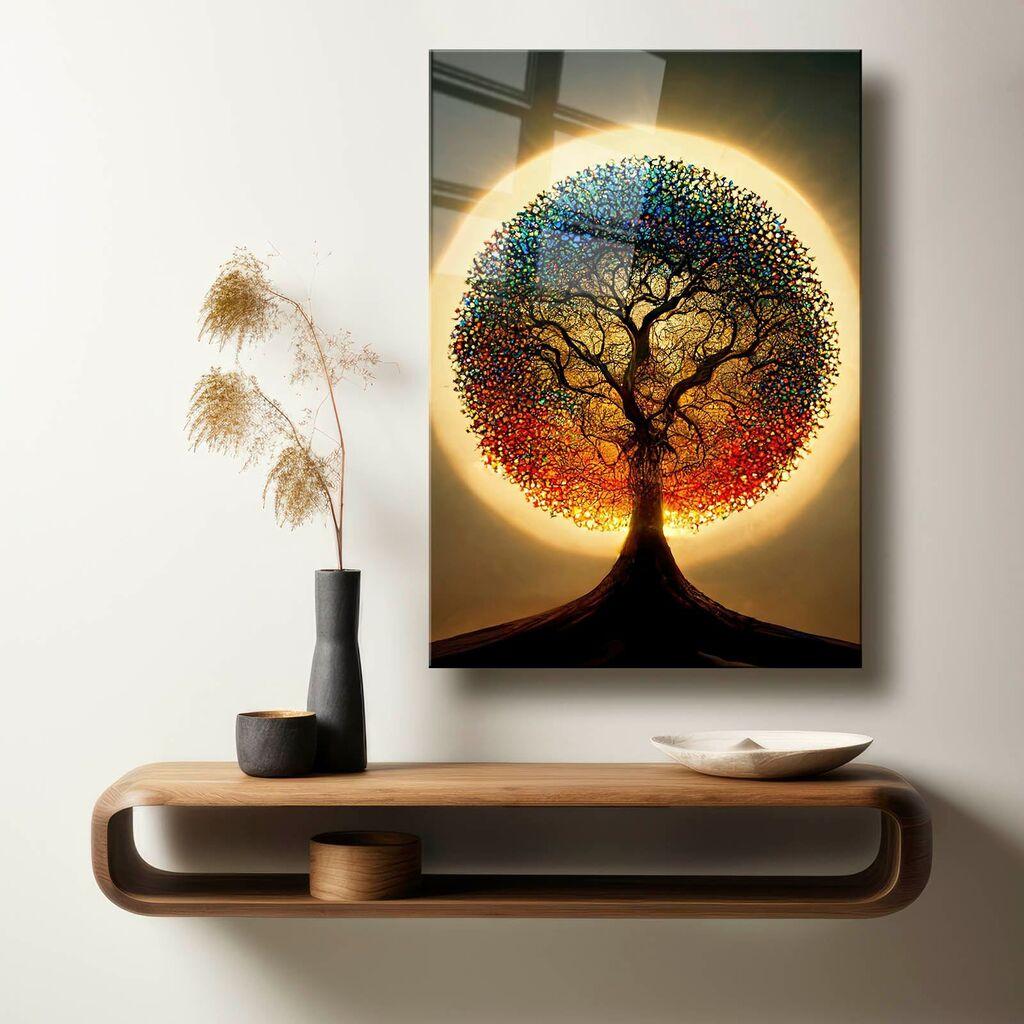 Wallxpert Dekorativna slika na kaljenom staklu Camtbl-045, 70 x 100 cm, Šareno