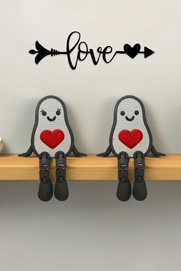 Aberto Design Set ukrasnih figurica Cutie Avocado, 2 dijela, Bijelo-crvene