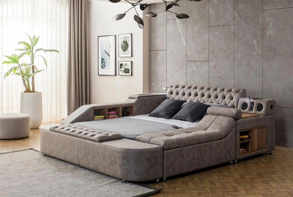 Hanah Home Podloga za krevet Dorwell Smart, 250 x 100 x 290 cm, Smeđa