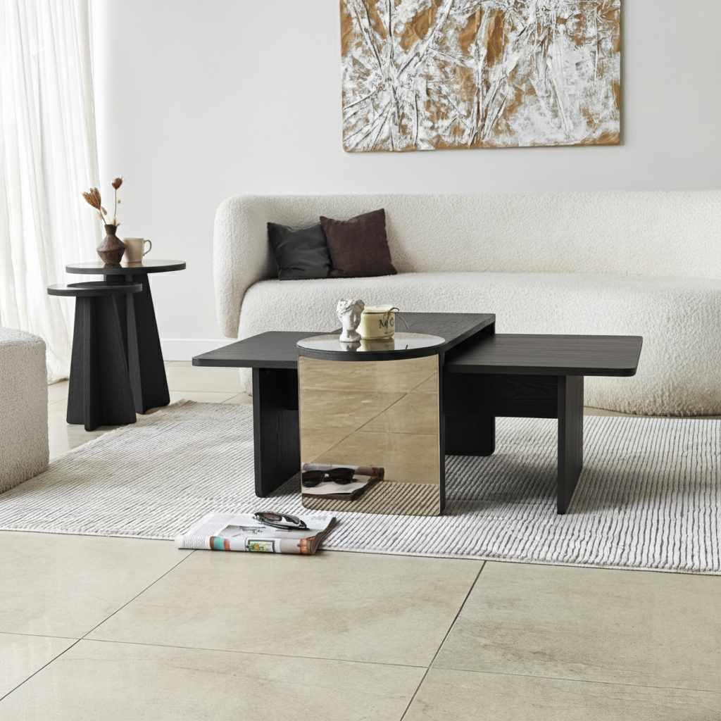 Hanah Home Club set stolova Luna, 4 dijela, crni