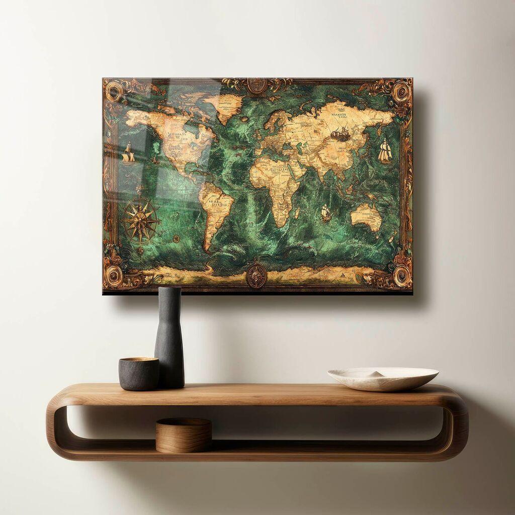 Wallxpert Dekorativna slika na kaljenom staklu Camtbl-002, 60 x 90 cm, Šareno