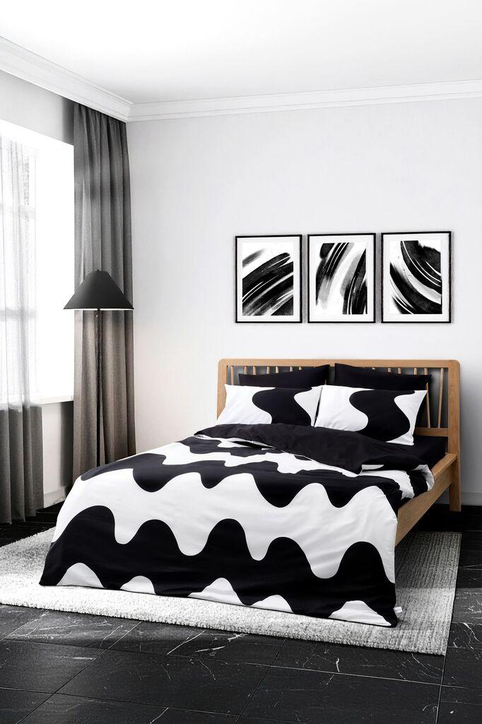 L'essentiel Maison Flow set posteljine, 200 x 220 cm, crna