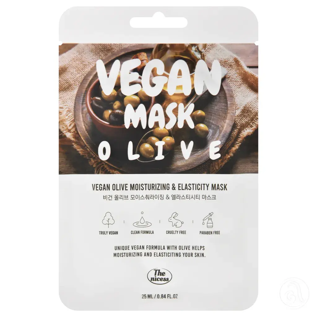 The Nicess Sheet maska za lice Vegan, Maslina, 25ml