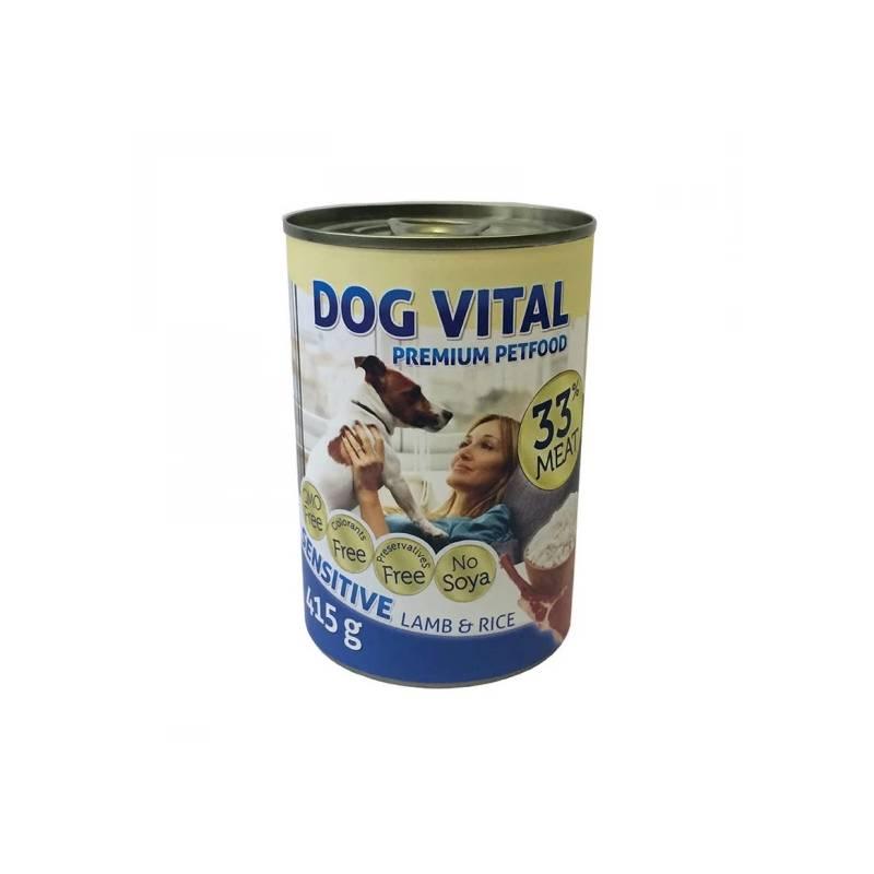 Vlažna hrana za pse u konzervi Dog Vital Sensitive, Jagnjetina i riža, 415 g