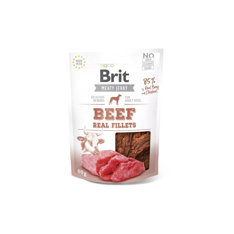 BRIT Poslastica za pse Meaty Jerky, Govedina i piletina, 80g