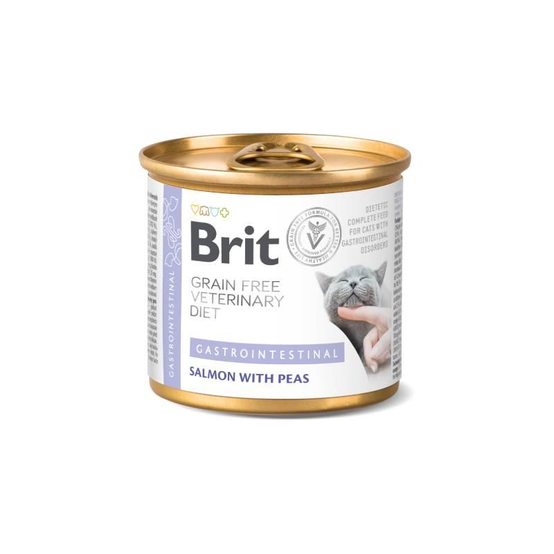 BRIT Vlažna medicinska hrana za mačke Gastrointestinal, Veterinary Diet, Grain-free, Losos s graškom, 200g