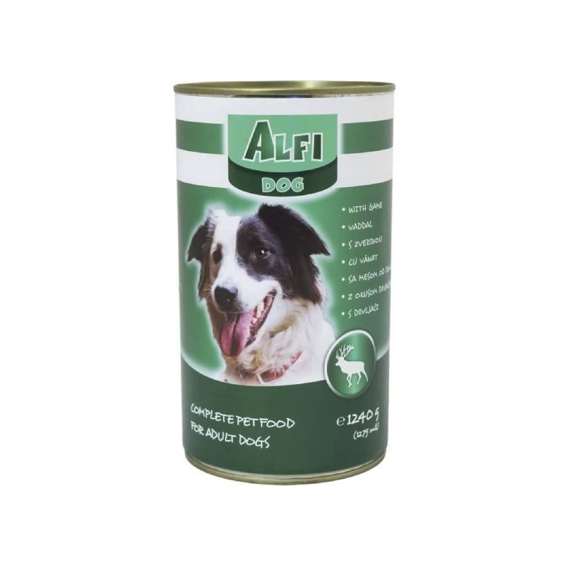 Vlažna hrana za pse u konzervi Alfi Dog, Divljač, 1240 g