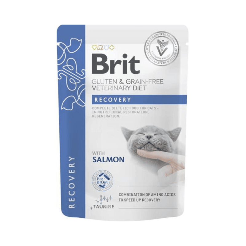 BRIT Vlažna medicinska hrana za mačke Recovery, Veterinary Diet, Gluten & Grain-free, Losos, 85g