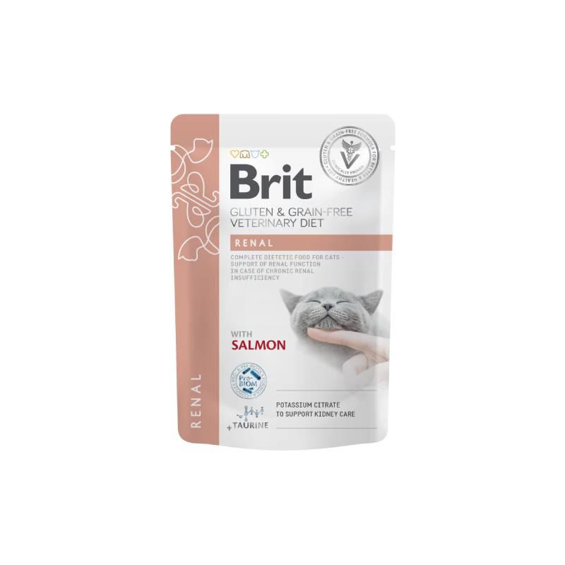 BRIT Vlažna medicinska hrana za mačke Renal, Veterinary Diet, Gluten & Grain-free, Losos, 85g