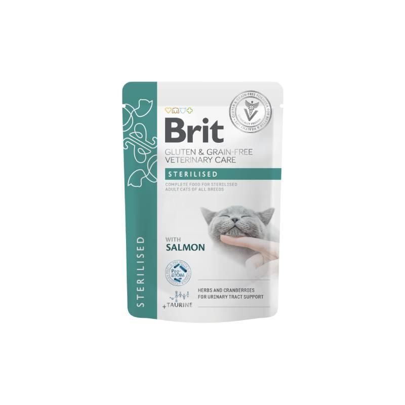 BRIT Vlažna medicinska hrana za sterilizirane mačke, Veterinary Diet, Gluten & Grain-free, Losos, 85g