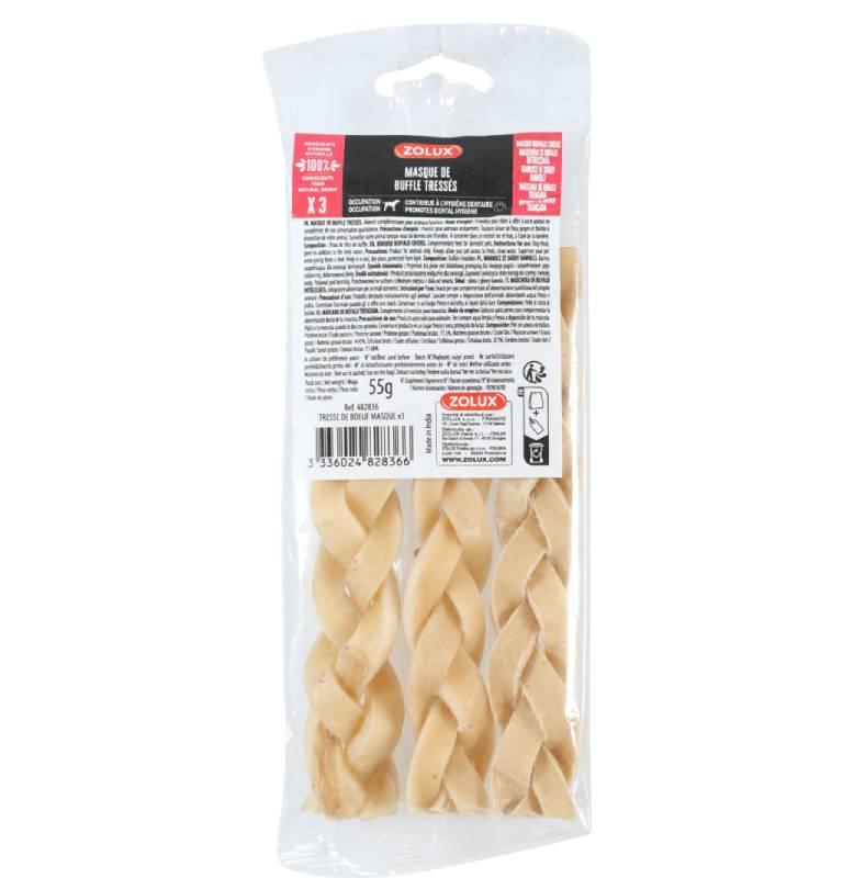 ZOLUX Poslastica za pse Pleteni obrazi bizona, 3 komada, 55 g