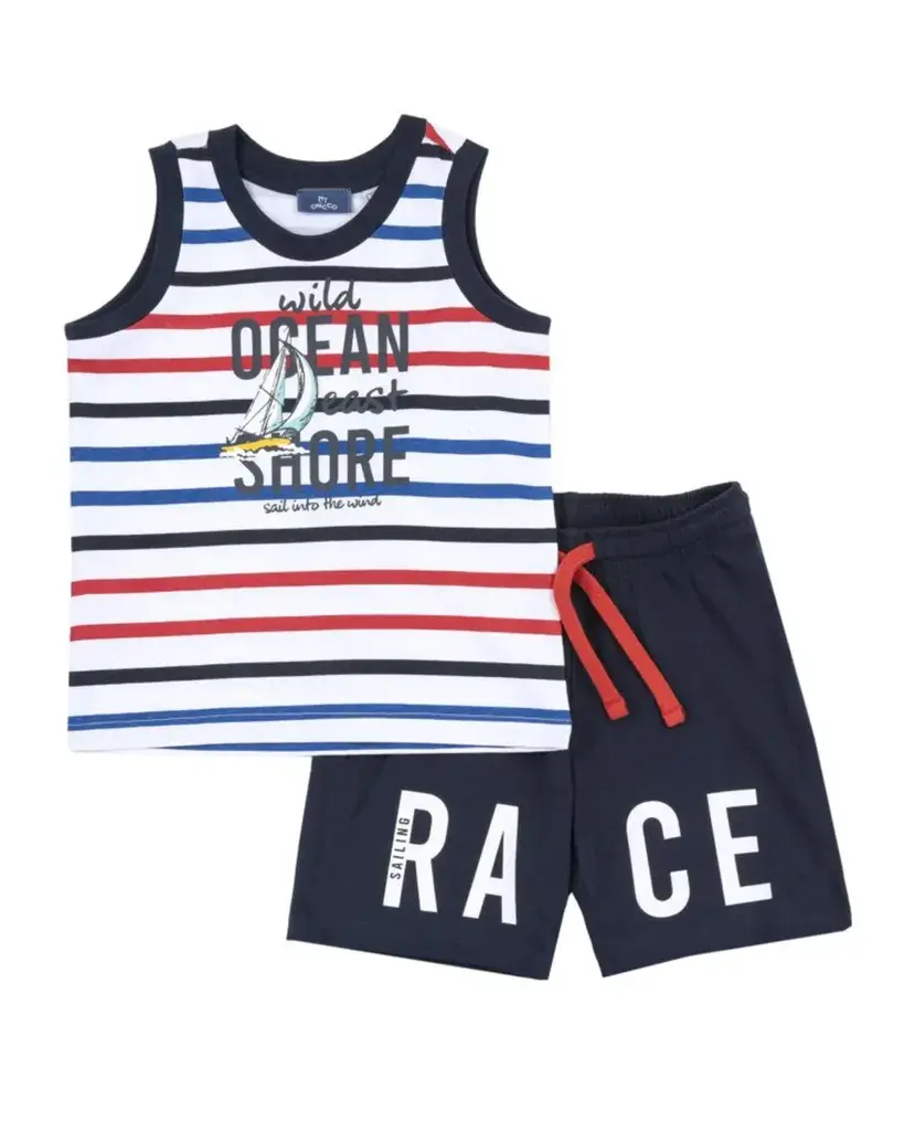 Chicco Set za dječake Sail Club, Narandžasto-bijeli