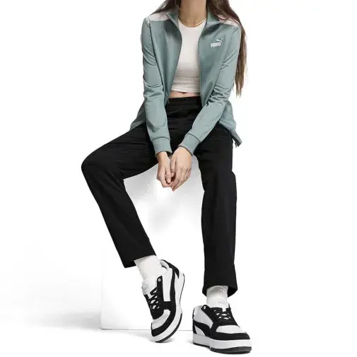 Puma ženska poliesterska trenirka, sivo-crna