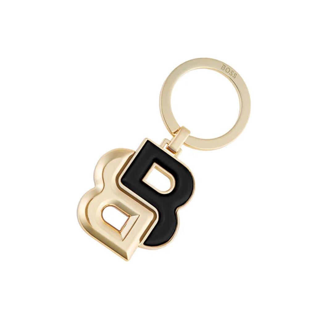 Hugo Boss Privjesak za ključeve Double B HAK520A, Crno-zlatni
