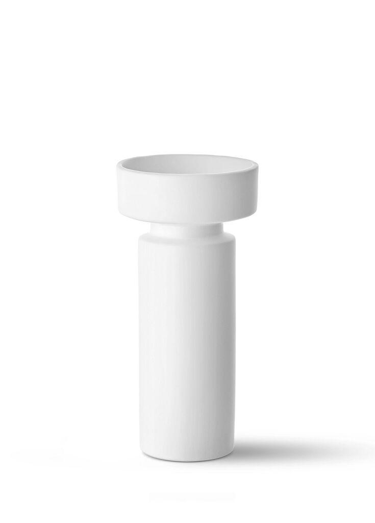 Aberto Design svijećnjak DKR0467, Keramički, 13x13x30 cm, Bijeli