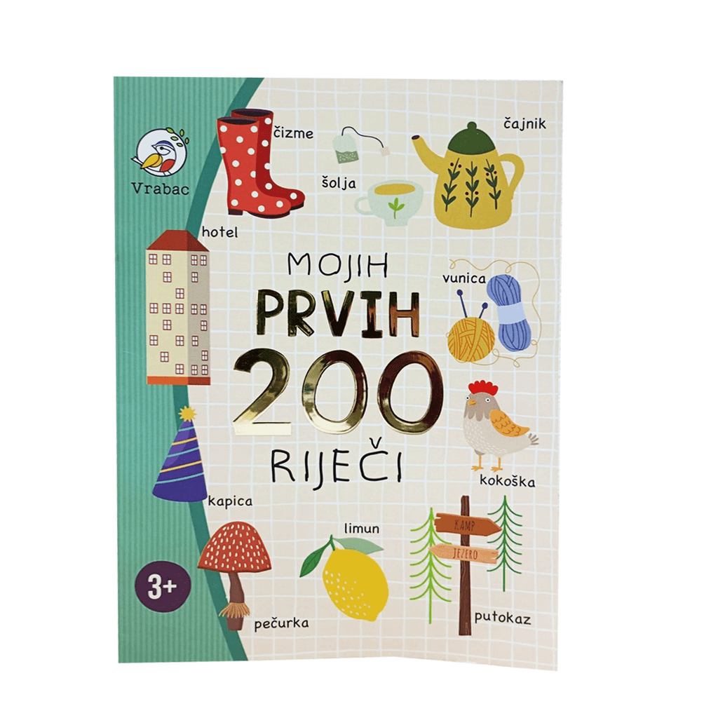 Vrabac Slikovnica Beliko, Mojih prvih 200 riječi, A4, Šarena