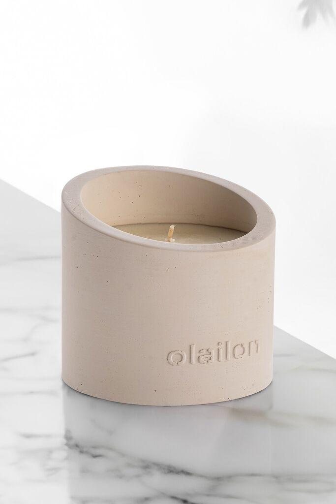 Aberto Design Betonska svijeća Slope, Miris ćilibara, 8,5 cm, Bež