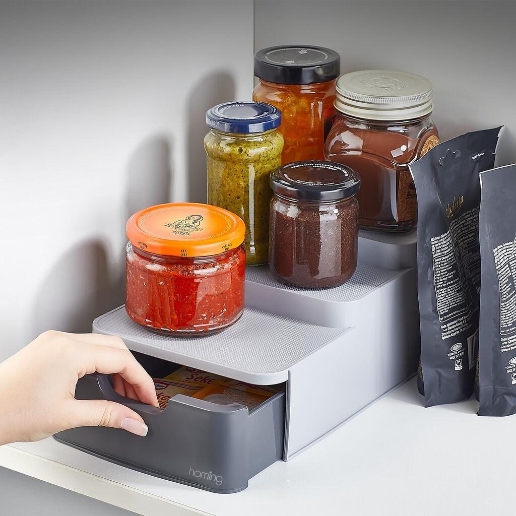 Aberto Design Organizator za kuhinju ORG-2008, 11x16x26 cm, Siva