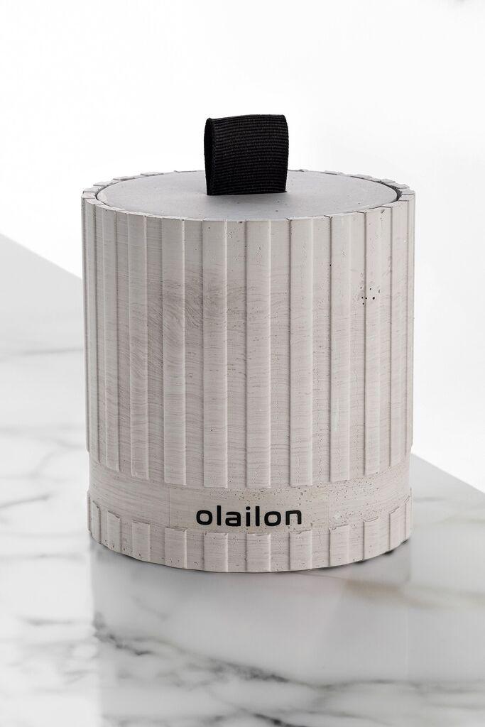 Aberto Design Betonska svijeća Sutun, Miris ćilibara, parafina i soje, 8 cm, Sivo-crna