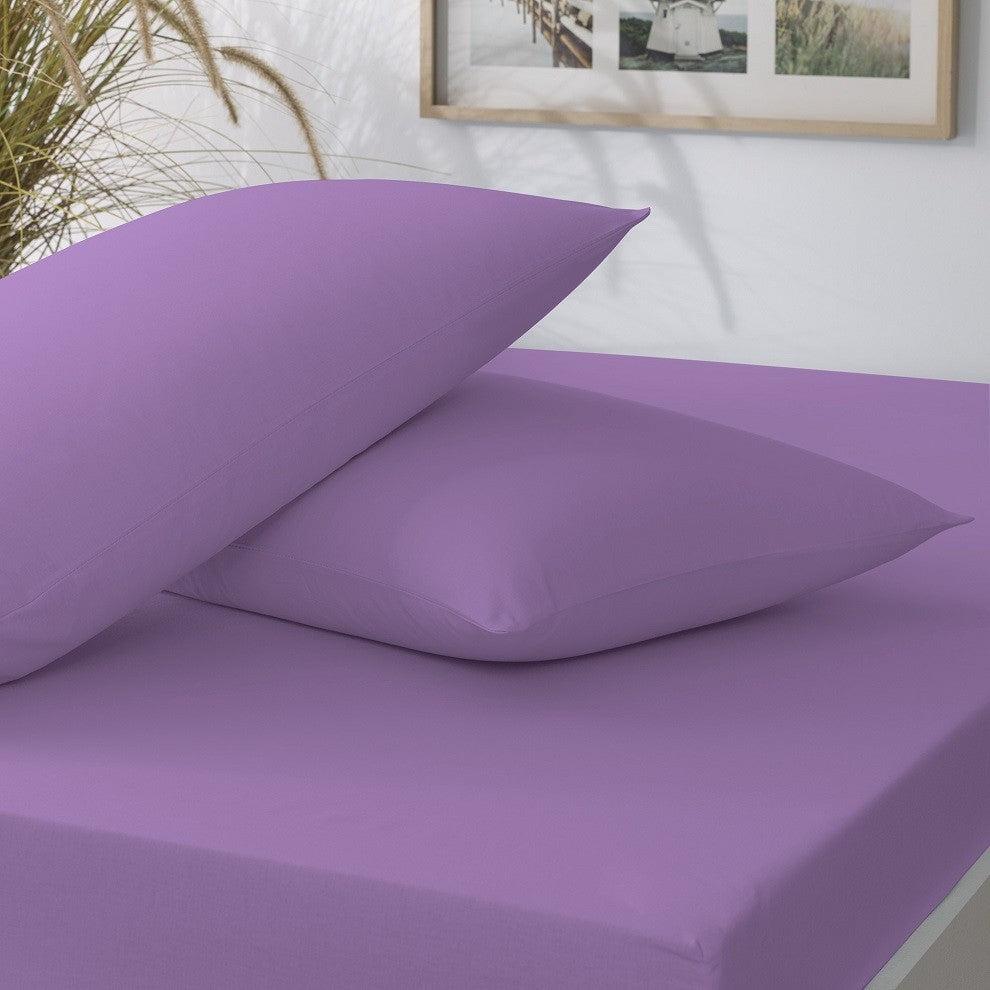 TAC Set čaršaf i dvije jastučnice Lila, 160x200+2x50x70, Ljubičasta