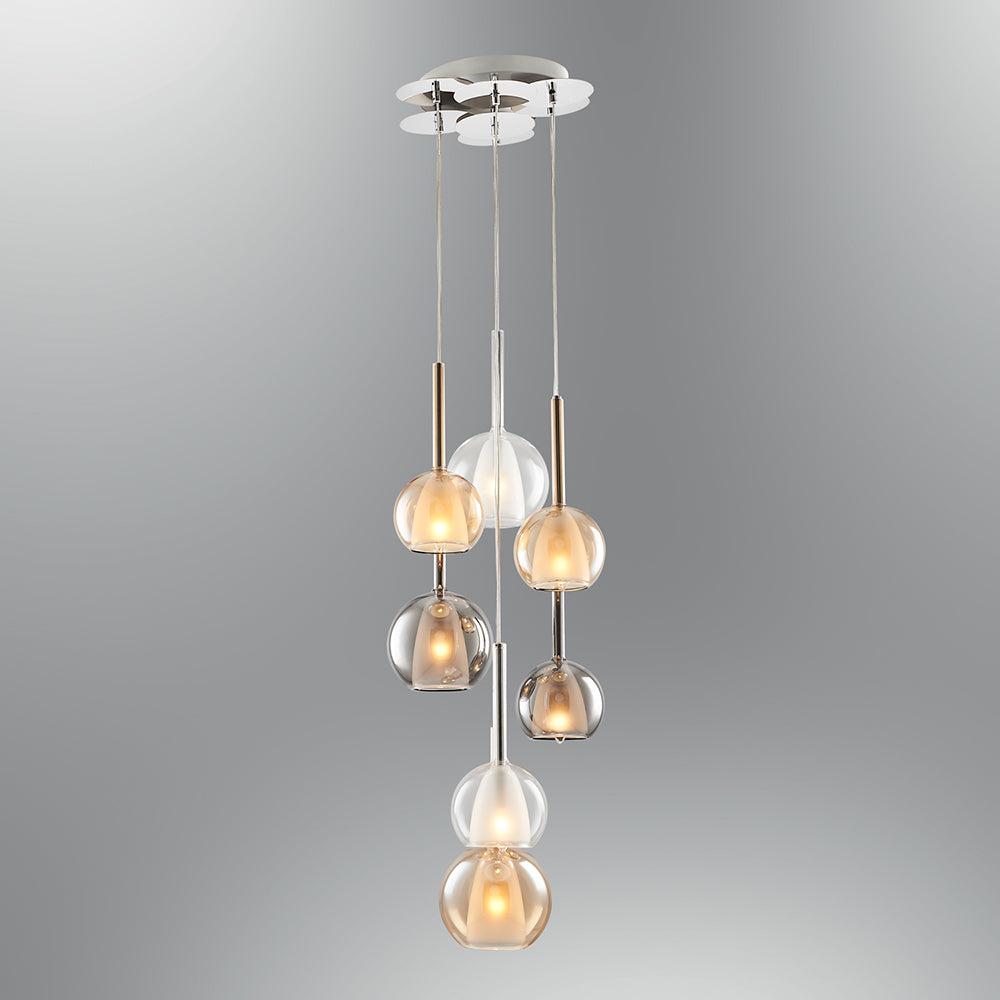 Milleryt Viseći luster 4020-7A, Srebrna boja